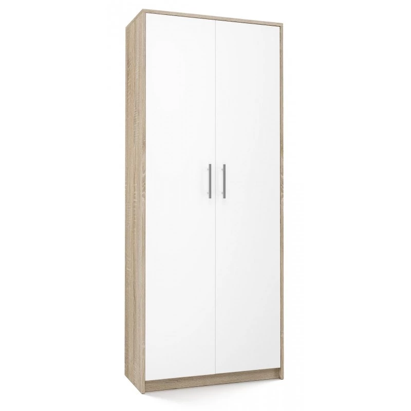 Ladekast OLIV 2D 74x35x180 cm, Sonoma-eiken/wit