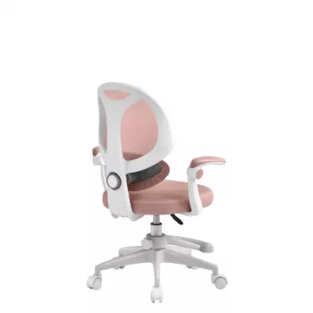 Kinderdraaistoel mark adler Junior 4.5 roze — netrug, schuimsit, in hoogte verstelbaar 40–50 cm, armleuningen, lendensteun, wielen (geopende verpakking)