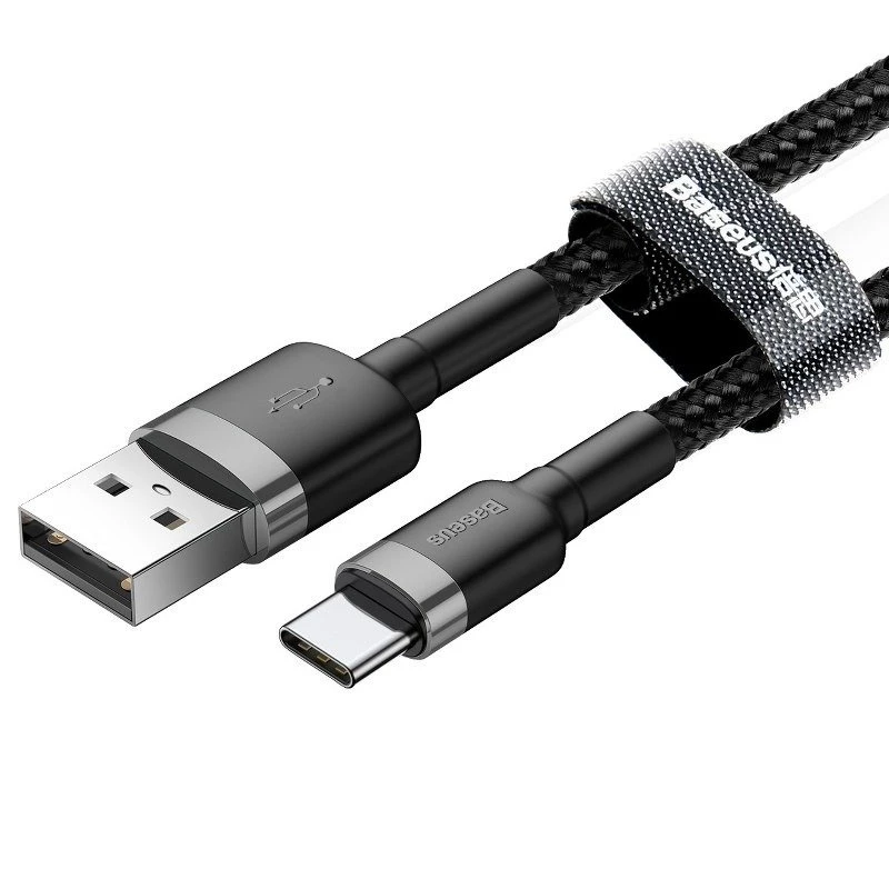 Baseus Cafule USB naar USB-C 3A 1m (grijs-zwart)