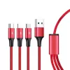 UNITEK C4049RD USB-kabel 1,2 m USB A USB C/Micro-USB B/Lightning rood