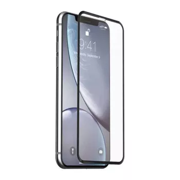 Gehard glas schermbescherming Devia Van Entire View voor iPhone XR — antireflectie, zwart