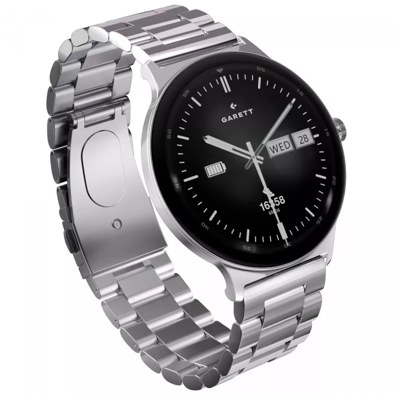 Smartwatch Garett Quantum — roestvrij staal zilver