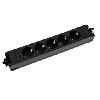 BACHMANN STEP BASE 5x randaarde stekkerdoos, zwart (906.18821)