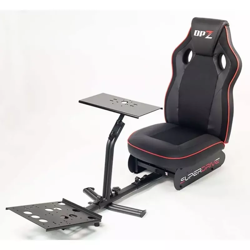 Racing cockpit Subsonic SA5681 zwart rood kunstleer mesh metaal