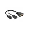 Videokabeladapter DeLOCK 65280 0,25 m DMS 2 x HDMI zwart