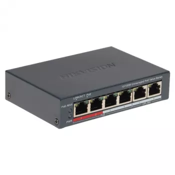 Netwerk-switch Hikvision DS-3E0106P-E/M(B) — 6-poorts PoE Ethernet switch
