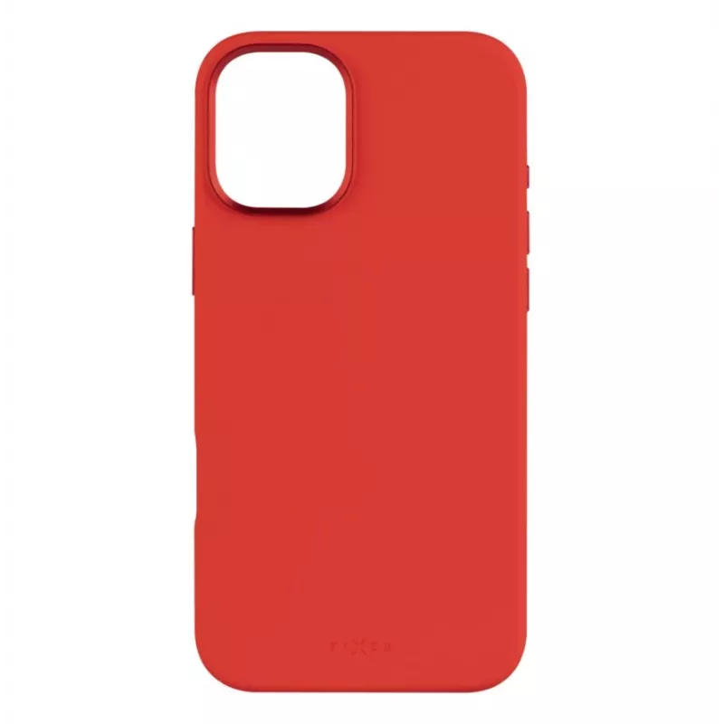 Achtercover FIXED voor Apple iPhone 16 Plus — MagFlow vloeibaar siliconen, rood