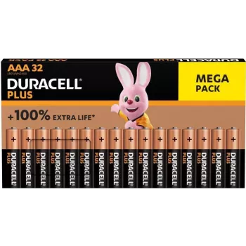 Alkaline AAA-batterijen Duracell Plus 32-pack (model 00216914) langdurige prestaties