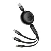 Baseus CAMJ010101 Bright Mirror 2 Series 3-in-1 USB-kabel, 66 W, 1 m, zwart