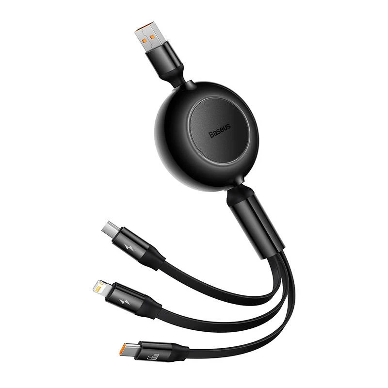 Baseus CAMJ010101 Bright Mirror 2 Series 3-in-1 USB-kabel, 66 W, 1 m, zwart