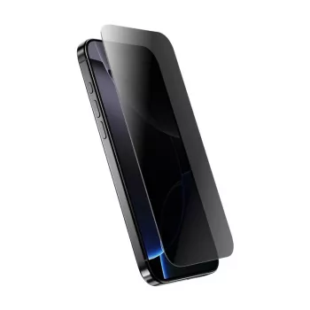 Tempered privacy glass screen protector Crong voor iPhone 14/13/13 Pro — 3D curved edge