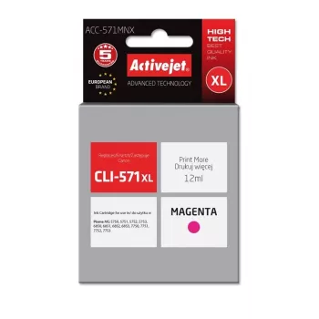 Activejet ACC-571MNX inkt (vervanger voor Canon CLI-571XLM; Supreme; 12 ml; magenta)