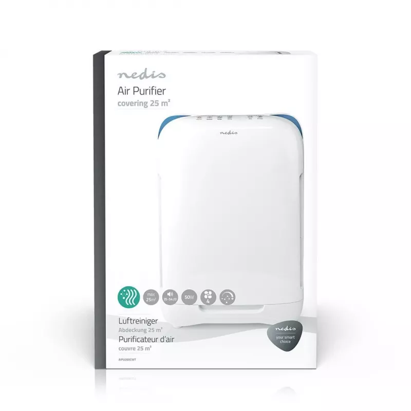 Nedis AIPU200CWT luchtreiniger 25 m² 54 dB 50 W wit
