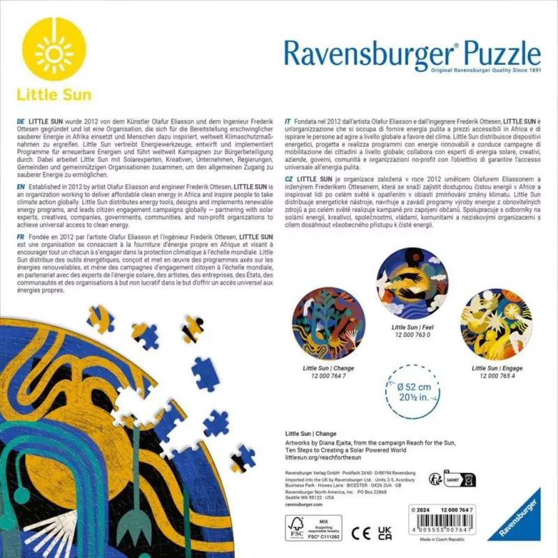 Kleurenpuzzel Ravensburger Little Sun - Change, 500 stukjes, model 12000764