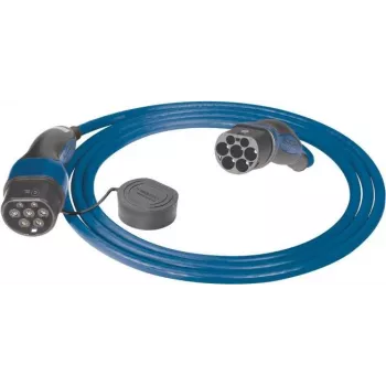 Mennekes laadkabel Mode 3. Type 2. 32A. 3PH (blauw/zwart. 7.5 meter)