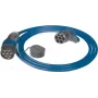 Mennekes laadkabel Mode 3. Type 2. 32A. 3PH (blauw/zwart. 7.5 meter)