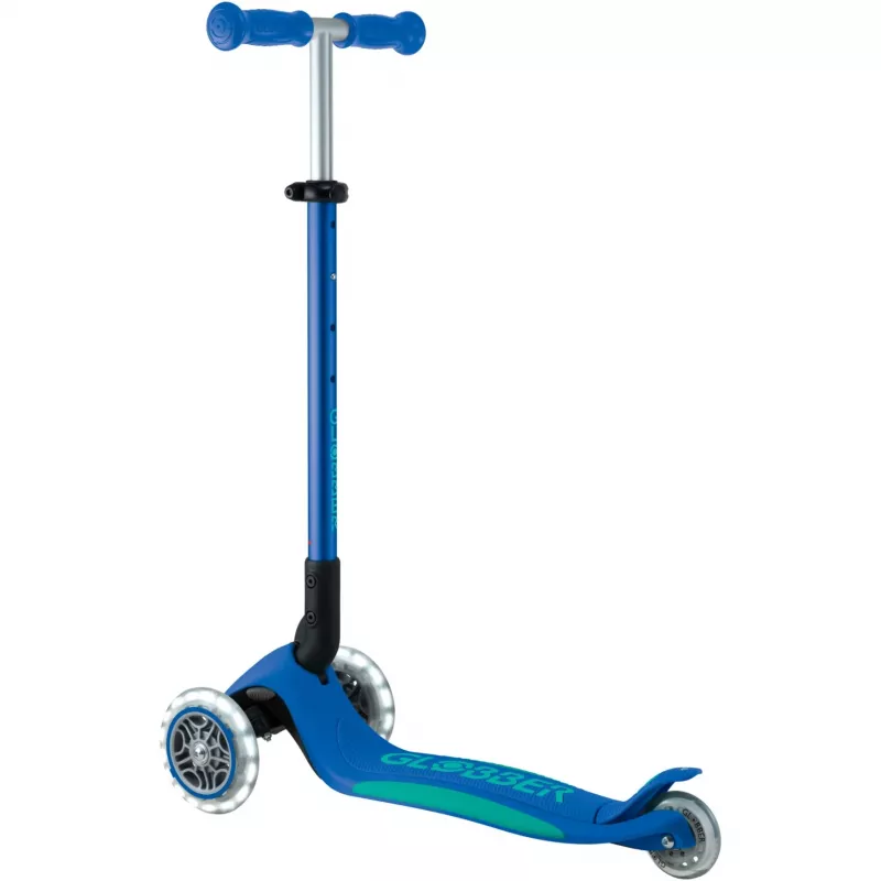 Primo Foldable Plus Lights, scooter donkerblauw/turquoise