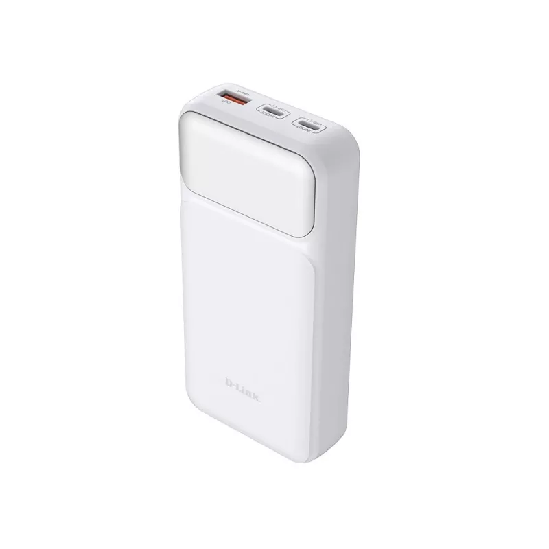 Powerbank D-Link DPP-201 — 20000 mAh, 1× USB-A, 2× USB-C, wit