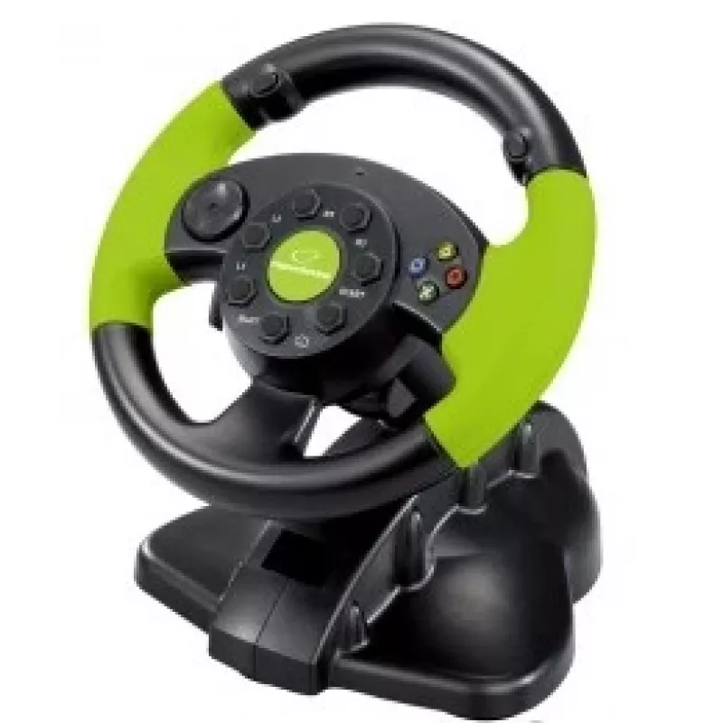 Esperanza EG104 High Octane stuur met pedalen, PC/PS3/Xbox 360, zwart/groen