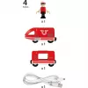 World rode accu-reistrein, speelvoertuig rood