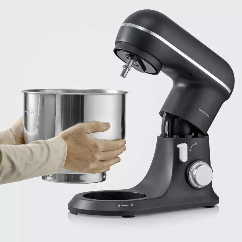 SEVERIN KM 3899 keukenmachine — 1200 W, 5,3 l RVS-kom, zwart
