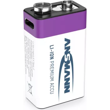 Ansmann ANS 1315-0005 - Li-Ion-accu 9V-blok 340 mAh 9 V 1-pack - oplaadbare batterij