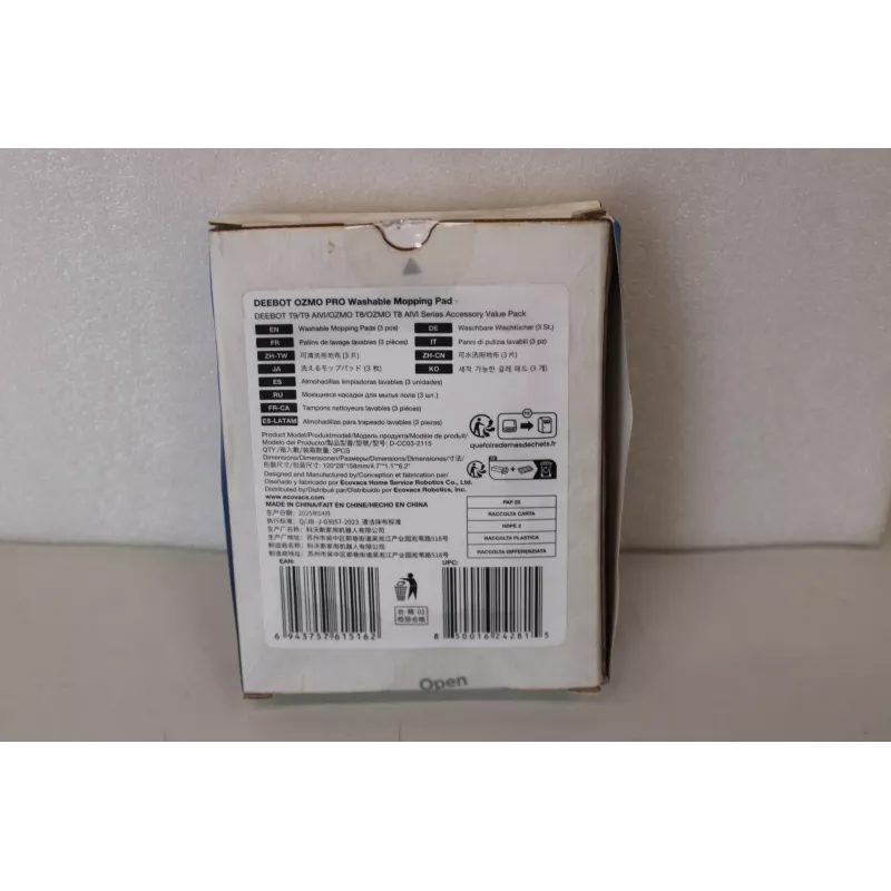 Ecovacs D-CC03-2115SO wasbare wismatten, 3 stuks, beschadigde verpakking