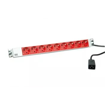 Stroomverdeler Bachmann 333.936 2m 9 AC-stopcontacten binnen grijs rood