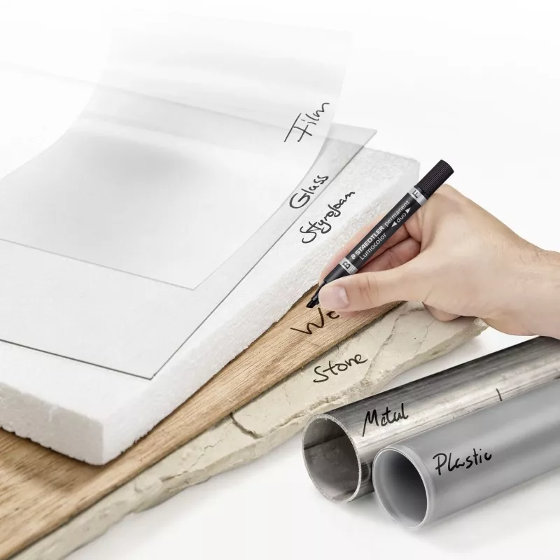 Permanentmarker Staedtler Lumocolor permanent duo 348 B zwart 1 stuk