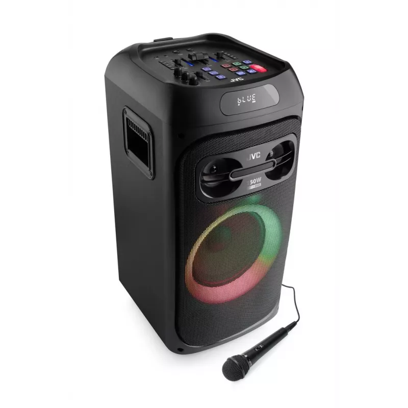 Partyluidspreker JVC XS-EP514B — stereo draagbare luidspreker, 150W RMS, Bluetooth 5.0, TWS, 4000mAh batterij, karaoke, FM, zwart