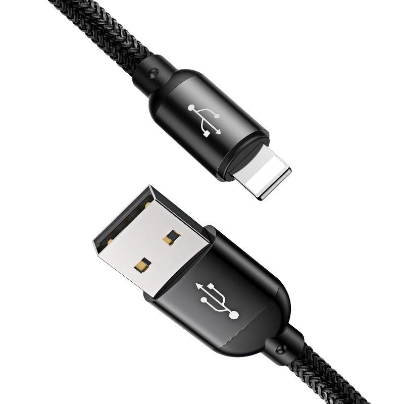 BASEUS Colorfone CAMLT-BSY01 USB-kabel 1,2 m USB A 3 x USB C zwart, rood, blauw
