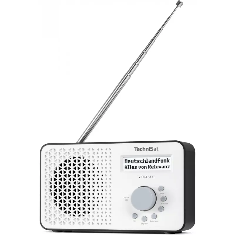 TechniSat VIOLA 200 DAB+ digitale radiowekker, wit/zwart
