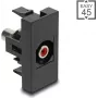 DeLOCK Easy 45 contactdoosmodule 2 x RCA zwart rood bus