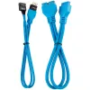 Corsair Premium Sleeved verlengkabelset voor frontpaneel, blauw