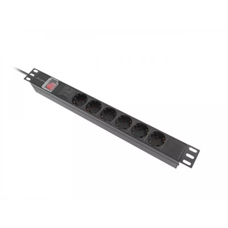 Lanberg PDU-05F-0200-BK stroomverdeeleenheid (PDU) 5 AC-uitgangen 1U zwart