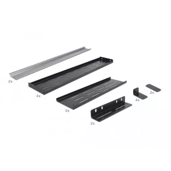 Delock DIN-rail montagekit - rack monteerbaar - zwart - 4U - 48,3 cm (19
