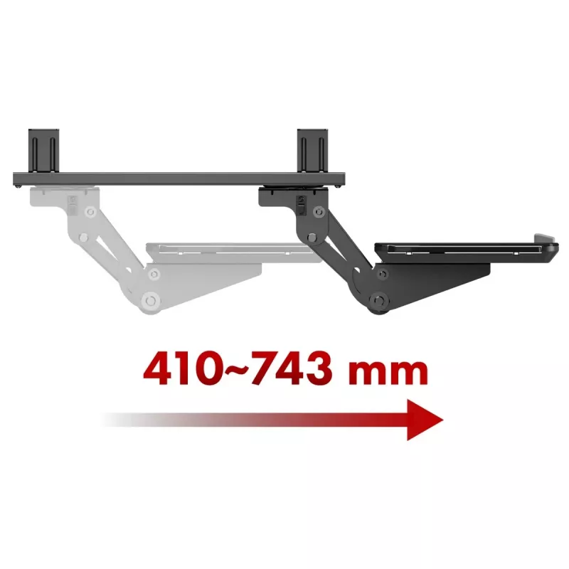 Maclean toetsenbordhouder onder tafel, verstelbaar, max. 5 kg, zwart, MC-156 B