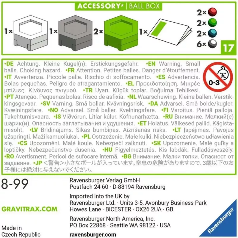 Accessoire-speelgoed Ravensburger GraviTrax kogelbox meerkleurig