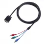 VGA-naar-3×RCA-kabel SBOX VGA-1022 M/M 2 m, VGA-stekker naar drie RCA-composite, 2 meter lengte