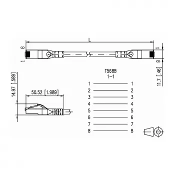 Metz 1308455077-E Ethernet-patchkabel geel