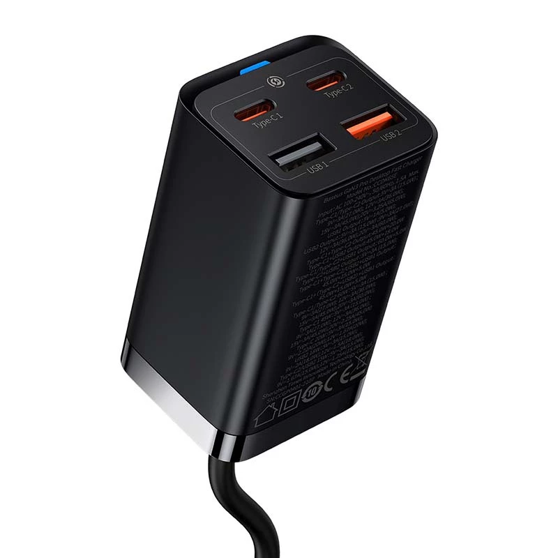 Oplader Baseus GaN3 Pro mobiele telefoon tablet zwart AC binnen 15V 3A