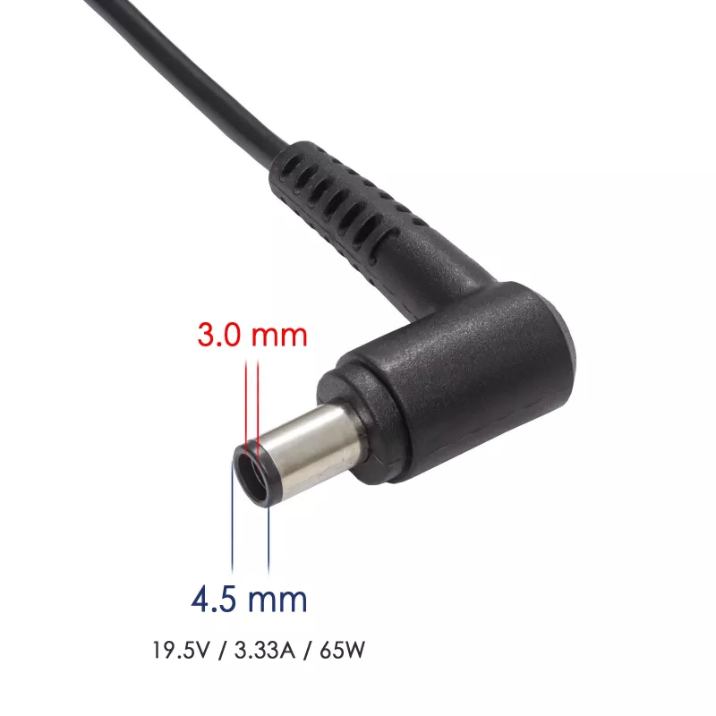 Akyga AK-ND-58 notebookvoeding 19,5 V / 3,34 A, 65 W, 4,5 x 3,0 mm stekker met pin, voor Dell