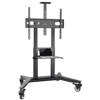 Mobiele TV-standaard ONKRON TS1871-B voor 55–90 inch televisies, zwart, in hoogte verstelbaar, wielen