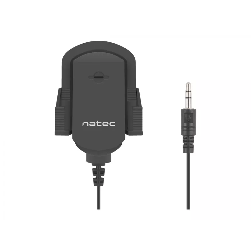 Kleefmicrofoon NATEC NMI-1352, bedraad 3,5 mm, gevoeligheid -58 dB, 50–16000 Hz, 1,8 m kabel, 20 g