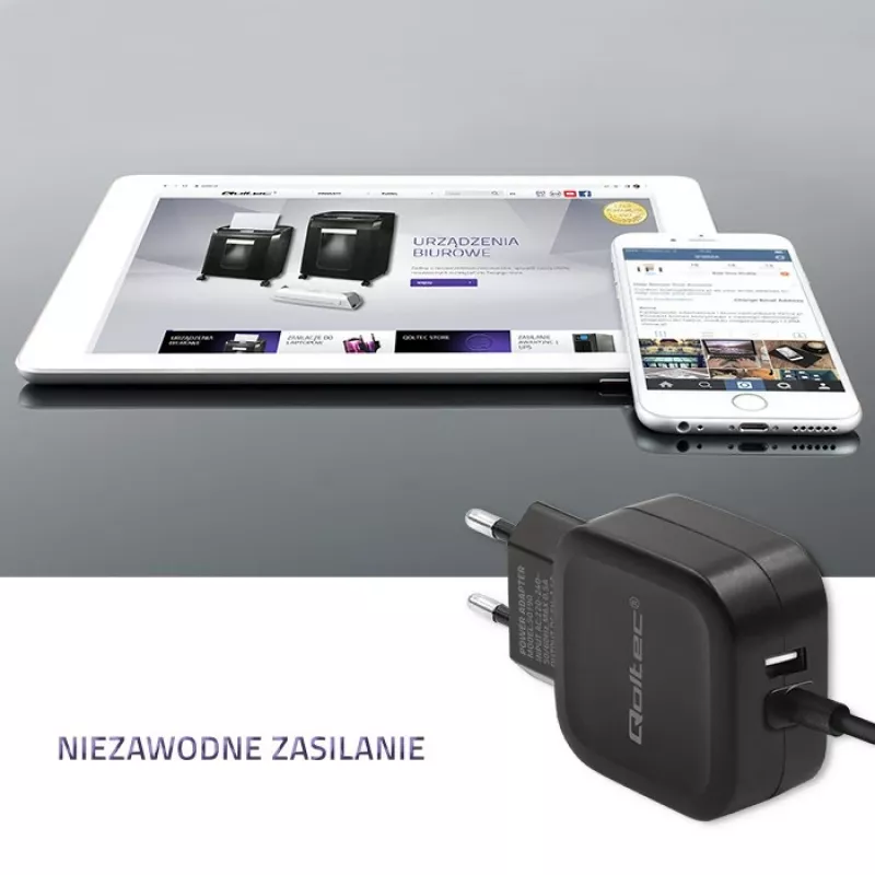 Qoltec 50190 oplader voor mobiele apparaten, telefoon, tablet, telefoon, universeel