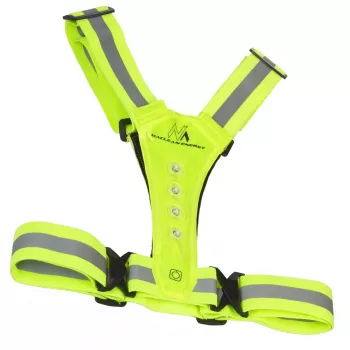 Veiligheids-LED-reflectorvest MACLEAN MCE425 – 360° zichtbaarheid, verstelbare maat