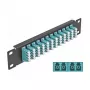 Glasvezel patchpaneel DeLOCK 10 inch 12 poorten LC quad aqua 1U zwart