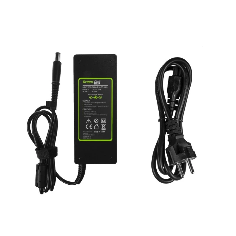 Green Cell AD15P PRO 90 W voedingsadapter voor HP-laptops, 19 V 4,74 A, voor binnengebruik, zwart
