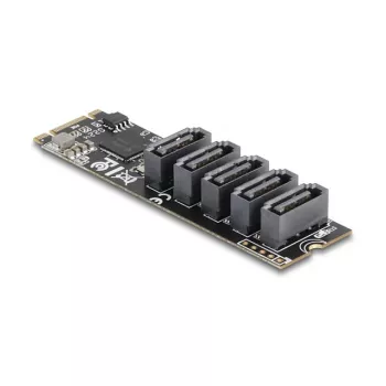 Interne SATA-adapter DELOCK 64241 M.2 (Key B+M) naar 5x SATA met JMicron JMB585, LED-indicatoren, voor pc