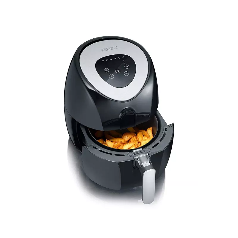 Severin 2430 single 3,2 l standalone 1500 W heteluchtfriteuse zwart, roestvrij staal